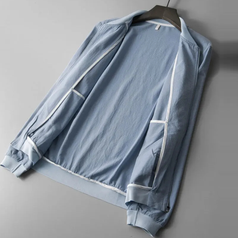 Simple Long-Sleeve Linen Men Jacket White Clothing Casual Brand Jackets for Men