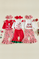 0-18M Lovely Baby Girls Christmas Clothes Sets Letters Romper with Plaid Pants Headband