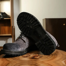 Spring Men Retro Round Toe Mid Heel Genuine Leather Ankle Lace Up Shoes Motorcycle Riding Desert Boots