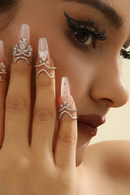 Micro-inlaid Zircon Open Nail Art Wearable Nail for Women Niche Light Luxury Design Versatile Accessories