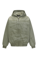 Hooded Cargo Jacket Men Washed Distressed Retro Safari Style Outerwear Man