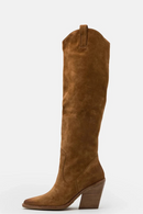 Brown knee-high boot on a white background, Obroi