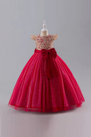 Girl Princess Dress Bow Lace Sleeveless Party Dresses for Girls Summer Children Clothes Girls' Dress 5-14 Years