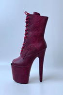 Boots Peep Toe Pattern Stage Show Boots Platform Zipper Pole Dance Elegant Short Bootie