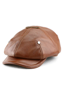 Brown leather cap on a white background, Obroi
