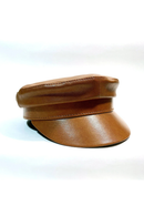 Brown leather cap on a white background, Obroi