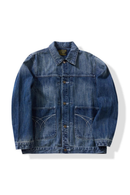 Denim Jacket Men Retro Autumn Winter Washed Distressed Lapel Single Breasted Outerwear
