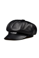 Black leather cap on a white background, Obroi