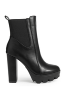 Women's Platform Ankle Boots Black Round Toe High Heels Ladies Winter Autumn Comfortable Booties