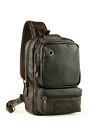 Leather Men Chest Bag Casual Male Sling Messenger Crossbody Bag For Men Single Shoulder Bag Travel Strap Chest Pack