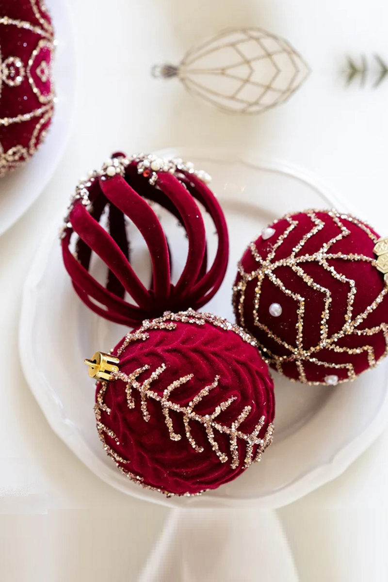 Christmas Tree Ball Decoration Red Velvet Christmas Tree Atmosphere Decoration Props