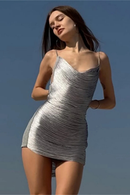 Dress Women Swing Collar Sleeveless Elegant Bodycon