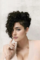 Short curly wig for women short hair high-temperature fiber full head wig