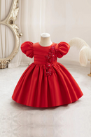 Baby Girl Princess Dress Infant Toddler Vintage Satin Party Birthday Frocks Baby Gowns