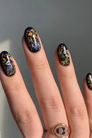 Flower Leaf Animal with Design Press on False Nails Art Short Round Head Nails