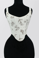 Women Corduroy Corset Bustier Overbust Push Up Breast Bodice Lace Up Boned Shaping Tops Outwear For Dress