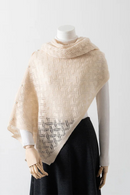 Cashmere Knitted Women's Shawl Hollow Design Simple Warm Long Turtleneck Shawl.