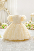 Dress For Kids Girls Champagne Sequined Children's Party Wedding Prom Ball Dance Performance Elegant 4-7 Years
