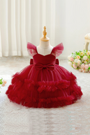 Toddler Bow Wedding Bridesmaids Party Baby Girl Dresses Girls Baptism Evening Costume