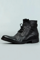 Men Genuine Leather Riding Ankle Boots High Top Shoes Round Toe Autumn Moto Biker Boots