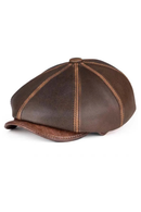 Brown leather cap on a white background, Obroi