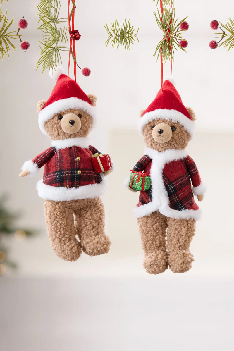 Christmas Bear Christmas Tree Hanging Family Room Decoration Fabric Teddy Bear Hanging