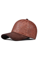 Leather Baseball Cap Men Autumn Winter Deep Top Duckbill Hats for Man Classic