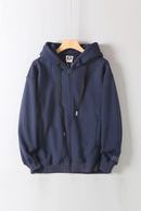 Autumn and Winter American Retro Hooded Thick Hoodies Men's Cardigan Casual