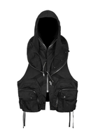 Summer Men Dark Tide Youthful Original Design Punk Pocket Hooded Chic Tie-Dye Loose Vest