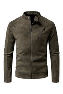 Biker Coat Men Handsome Leather Outerwear Male Retro Jacket Men Vintage Jackets