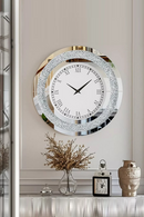 Wall Clock Large Diamond Crystal Living Room Kitchen Bedroom Hall Clock with Roman Numerals