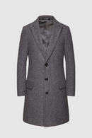 Gray coat with a textured pattern on a light gray background, Obroi