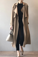 Women Trench Autumn Loose Turn-down Collar Long All Match Female Coats