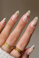 Press On Nails Detachable Fake Nail Tip gold heart with Design Manicure Patches Press On Nails
