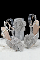 Shoes and Bag Set silver Italian Shoes with Matching Bags Women party