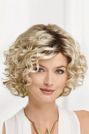 Hair Wig Short Curly Layered Wigs for White Women Dark Root Wigs with Bangs