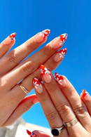 French Press on Fake Nails Full Cover Flowers Designs Almond Nail Tips Art Wearable Set