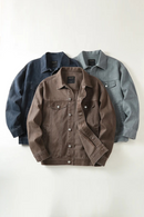 Spring and Autumn Retro Denim Cargo Jacket Men's Washed Casual
