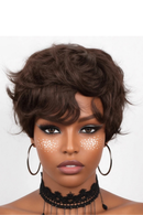 Short Pixie Cut Wig Human Hair Lace Front Wig for Women Textured Layered Side Bang Natural Hairline