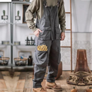 Straight Tube Multi Pocket Work Overalls Men Hip-hop Jumpsuit Couple Suspender Pants