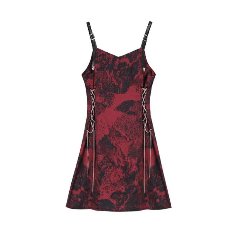 Retro Women's Dress Summer Streetwear Shoulder Gothic Mini Dress Girl