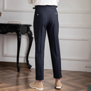 Men Straight Fit Suit Pants Formal Retro Pants Casual Trousers Dress