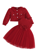Spring Summer Baby Girl Clothes Mesh Flowers Long Sleeve Tops Princess Dresses Boutique Kids Clothing