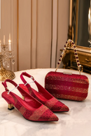 Matching Shoes and Bag for Women for Weddings Woman Heeled Shoes for Women Rhinestone Pumps