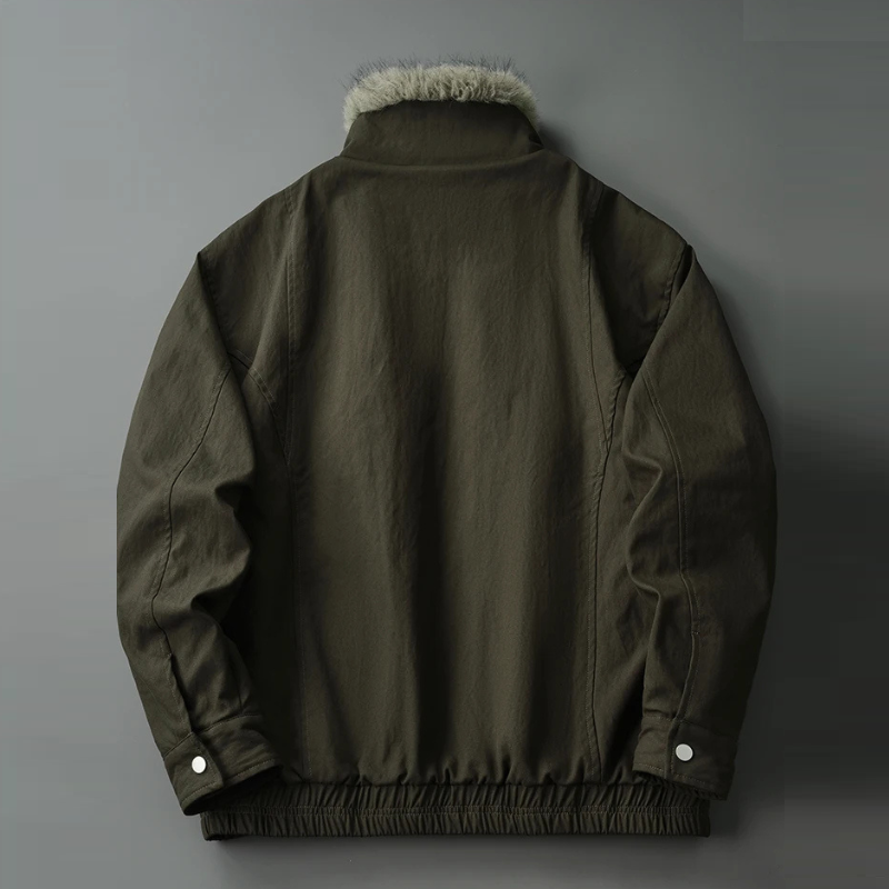 Stand collar fur collar retro cotton jacket men's winter casual thickened warm cotton jacket