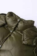 Autumn/Winter Product Women's Standing Neck Hooded Long Sleeve Side Short Cotton Coat Jacket