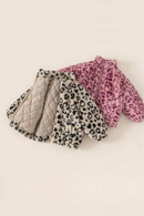 Children's Sweater Jacket Girls Winter Stylish Leopard Top Baby with Plush and Thickened