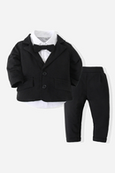 Spring Newborn Boy Clothes Gentleman Black Suit Coat Tops Pants Kids Outfit Baby Boutique Clothing Sets
