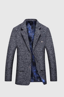 Gray textured blazer with a patterned lining on a light gray background, Obroi