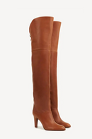 Autumn and Winter genuine Leather knee Highpoint Oversized sleeve Women's Long boots